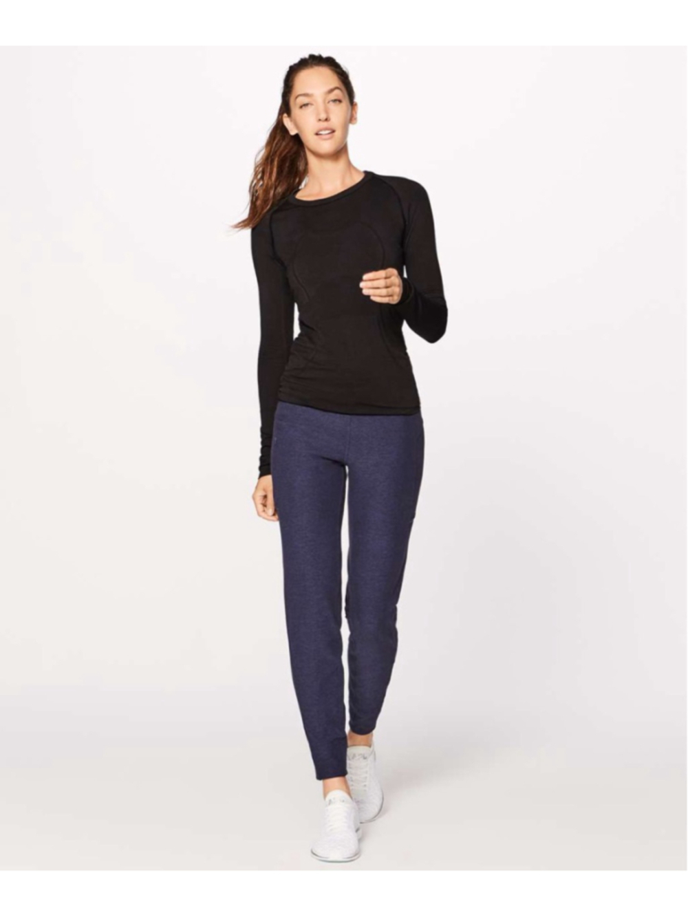 Lululemon Athletica Run On Jogger Heathered Hero Blue Black Women's Size 4